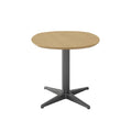 Modern Round Table with Wood Top and Sleek Metal Base