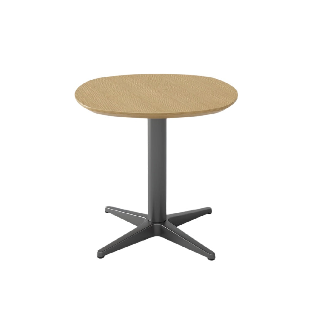Modern Round Table with Wood Top and Sleek Metal Base