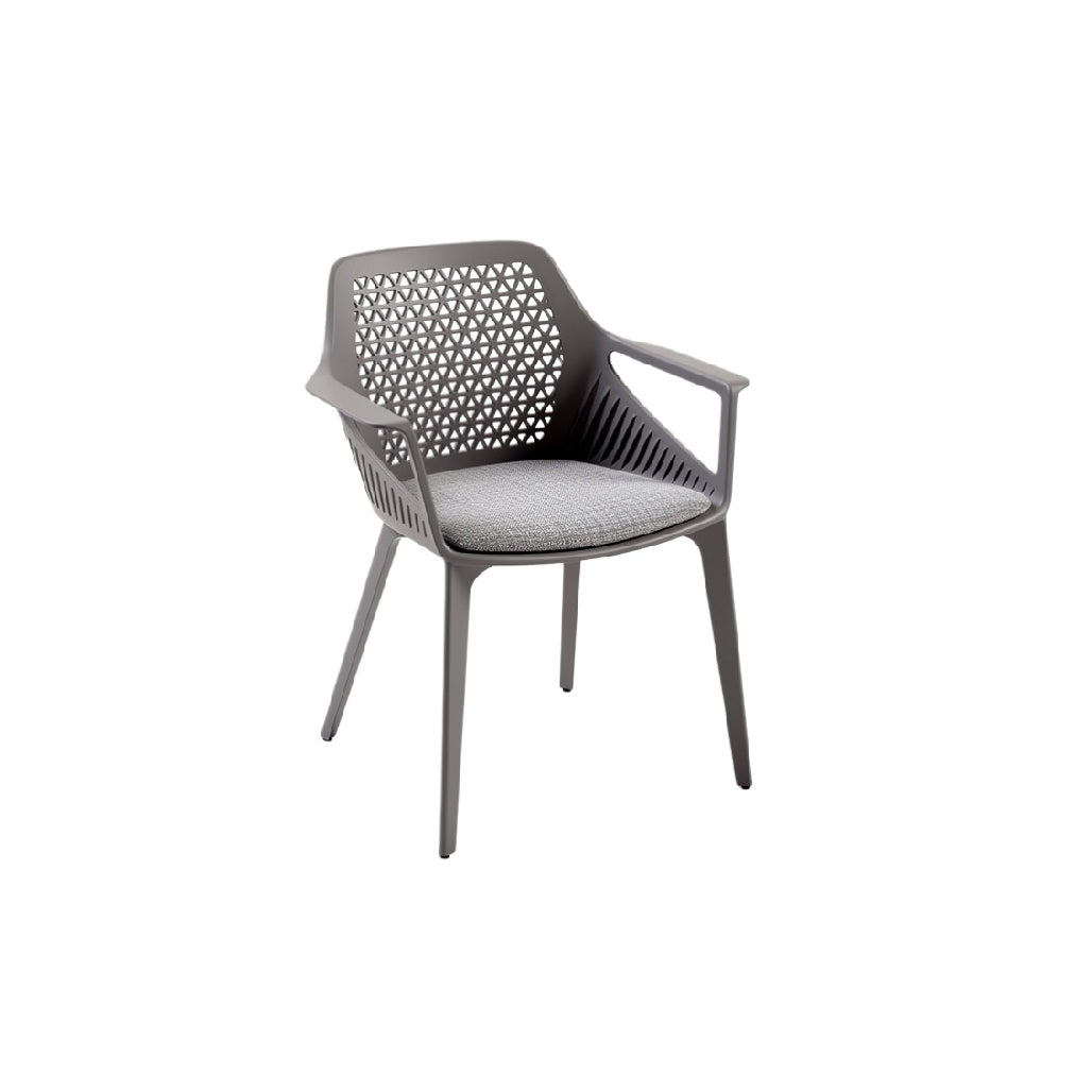 Modern Perforated Dining Chair with Cushioned Seat
