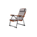 Ergonomic Foldable Lounge Chair with Wooden Accents and Adjustable Recline